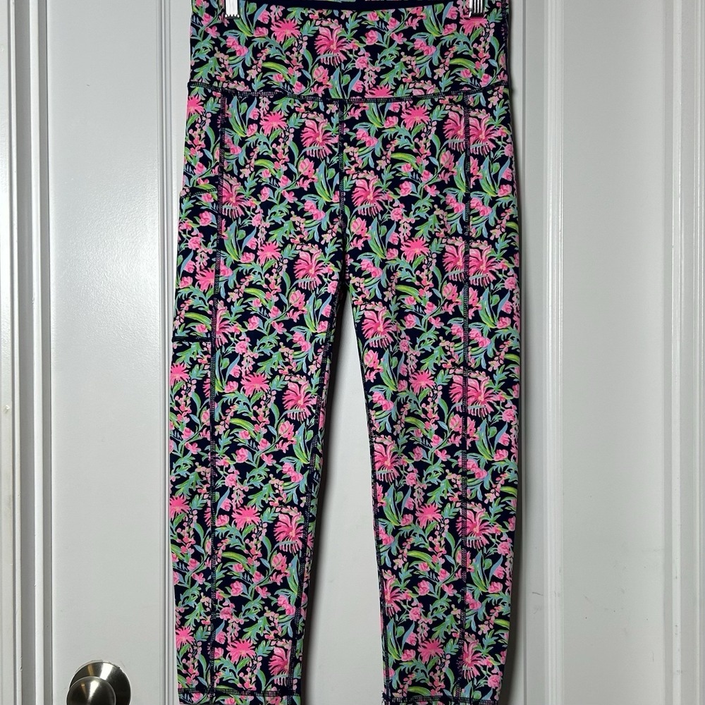 Lilly Pulitzer Low Tide Navy Garden Variety Weekender High-Rise Crop Leggings